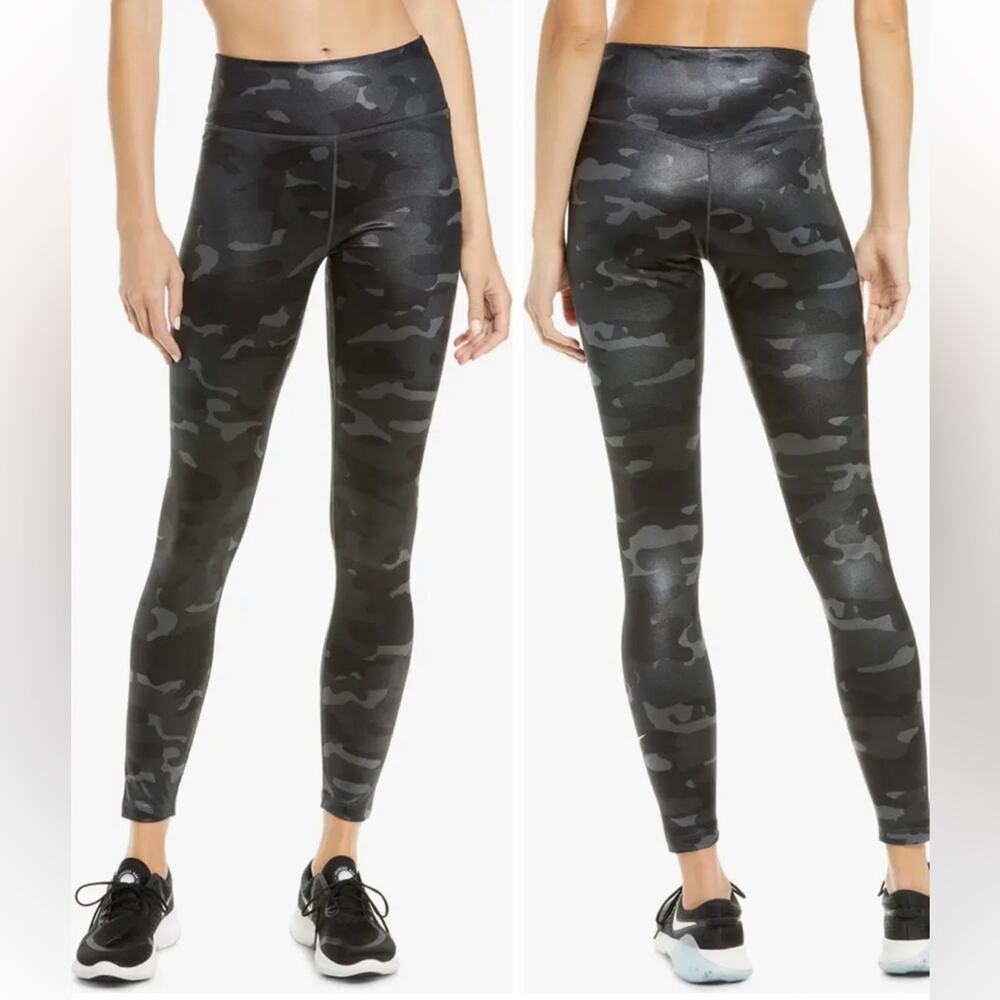 Nike One Dri Fit Leggings Women's Small Gray Camo Mid Rise Ankle Activewear NEW